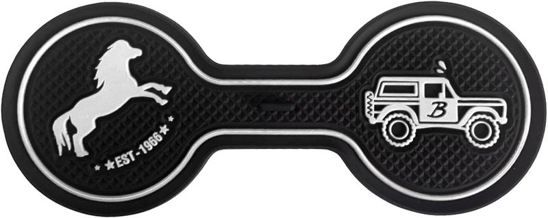 LSAUTO Car Cup Holder Coaster Compatible with Ford Bronco Offroad 2021-2025, Silicone Car Decorative Water Coaser, Bronco Car Accessories (White) - Image 1